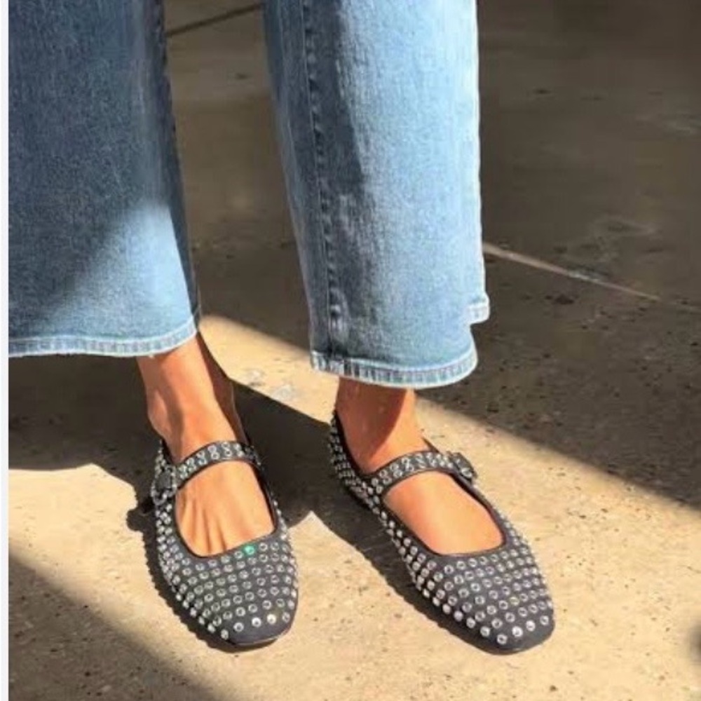 Sam Edelman Lookalikes Mesh Studded Mary Jane Flats Sz 8